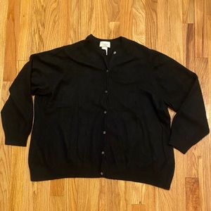 Neiman Marcus 3X Cashmere Black Cardigan Sweater